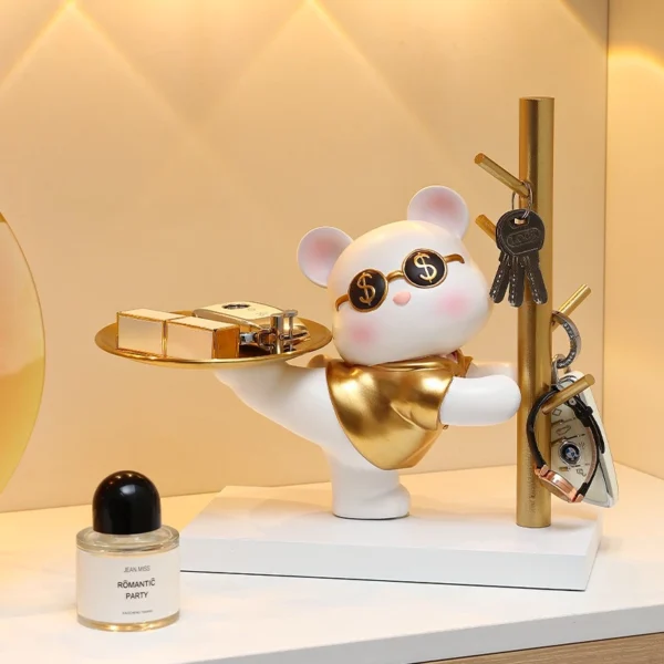 Light Luxury Entrance Key Storage Ornaments Violent Bear Tray Living Room Shoe Cabinet Decoration Entrance TV Cabinet