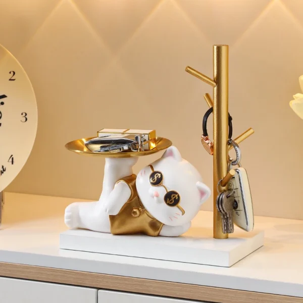 Light Luxury Entrance Key Storage Ornaments Violent Bear Tray Living Room Shoe Cabinet Decoration Entrance TV Cabinet