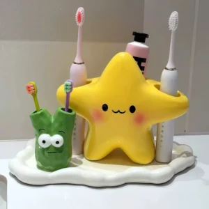 sg-11134201-7rdwr-mcn8h07eyde632.webp Ins Star Toothbrush Holder Ceramic Toothpaste Storage Racks Cute Desktop Ornament