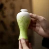 Hand Painted Ceramic Small Vase Tea Room Tea Table Decorations Tea Ceremony Hydroponic Flower Arrangement