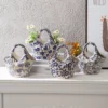 Holly Vase Flowers Retro Ceramic Large Pendulum Decoration Living Room Hydroponic Flower Arrangement Creative Feeling Pastoral Style  Home