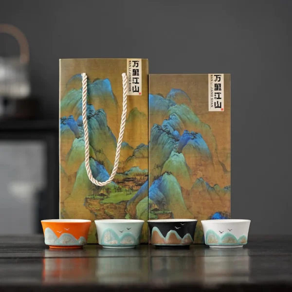 Tea Cup Ceramic Master Cup Personal Single Cup National Trendy Forbidden City Cultural Creative Retro Hand Painted Tea Cup Gift Box Souvenirs