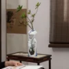 Jade Porcelain Pure Hand Painted Cheongsam Vase Retro Pendulum Flower Arrangement Chinese Ceramic
