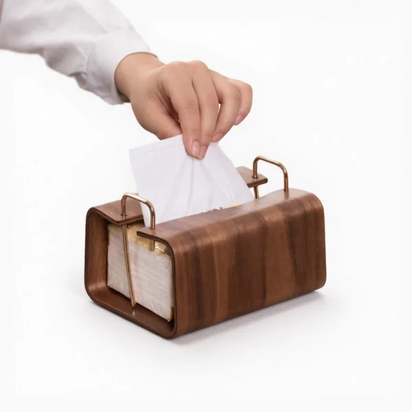 Creative Wooden Tissue Box Hotel Soft Pack Matching Desktop Storage Value Artistic Wooden Tissue Box