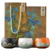 Tea Cup Ceramic Master Cup Personal Single Cup National Trendy Forbidden City Cultural Creative Retro Hand Painted Tea Cup Gift Box Souvenirs