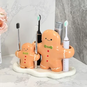 sg-11134201-824i6-mepbl27c2a6dbc.webp Gingerbread Man Ceramic Toothbrush Holder Xmas Toothpaste Stand Christmas Gifts
