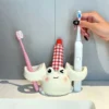 Pink Crab Toothbrush Racks Ceramic Countertop Toothpaste Holder Rack Toothbrush Organizer Supplies